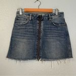 Free People We The Free Zip It Up Raw Hem Denim Mini Skirt Size 27 Photo 1