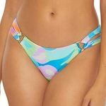 BECCA by Rebecca virtue Becca Emmalyn Blue Multicolor Print Split Side Hipster Bikini Bottoms Size L Photo 0