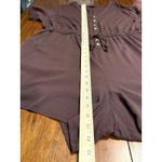 Torrid  Brown Short Sleeve Drawstring Waist Romper Button Front V Neck Size 1 Photo 6