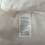 Chico's Chico’s Lantern Sleeve White Linen Peasant Top Blue Embroidery Beadwork 2 L Photo 5