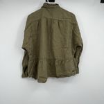 Holding Horses Womens Green 100% Linen LS Button Blouse M Festival Boho Cottage Photo 1