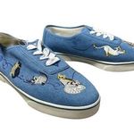 Vintage Sebastino Denim Cat Embroidered Sneakers NEW Blue Size 8 Photo 0