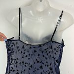 Victoria's Secret Vtg Victoria’s Secret Sheer Velvet Babydoll Slip Dress Sz Medium Navy Blue Black Photo 11