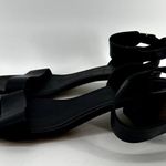 J.Crew Kitten Heel Slingback Leather Ankle Strap Block Heel Open Toe Navy 7.5 Photo 2