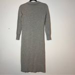 J.Crew Sweater Dress Merino Wool Gray Grey Collared Long Sleeve Midi Size XXS Photo 7