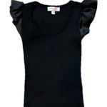 Philosophy  Black Ruffled Tank Top Sweater Photo 0