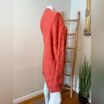 Anthropologie  Nuria Textured Chunky Cardigan Small Orange Coral Photo 5