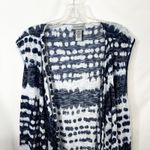 Catherines  Plus Size 34/36 Shrug 5X Navy Blue White Tie Dye Open Waterfall 1794 Photo 2