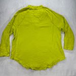 Aerie  Button Down Top Gauze Raw Hem Long‎ Sleeve Chartreuse Green Size M flaw Photo 9