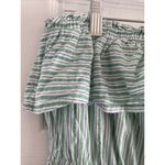 American Eagle American‎ Eagle Large Strapless Ruffle Green Stripe Mini Dress Euro Resort Coast Photo 4