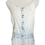 Celebrity Pink Womens  Acid Wash Denim Jean Criss Cross Back Sleeveless Romper  M Photo 0