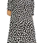 Ann Taylor  Women's Shift Dress‎ Black with White Hearts Size Medium Photo 0