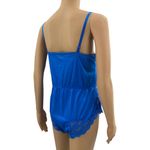 Wonder Maid SMALL VINTAGE 70s USA Blue Lace Teddy Antron Nylon Sissy Snap Crotch Photo 2