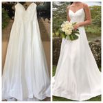 Lulus NWOT Flawless Radiance White Satin Floral Embroidered Maxi Dress Photo 1