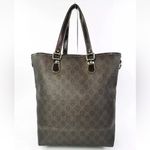 Gucci •  supreme PVC canvas and leather tote bag deep brown Photo 4
