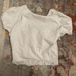 SheIn White Crop Going Out Top Tee Shirt Photo 1