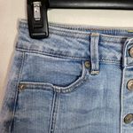 American Eagle  button through high rise light wash mini denim skirt size 00 Photo 3