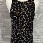 EXPRESS Black and Brown Silk Animal Print Sweater Tank Top Photo 0