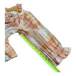 Madewell Plaid Tie-Neck Ruffle Sleeve Top Photo 10