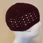 Unisex Crochet Knit Stretchable Skull Beanie Hat Handmade /Prayer Cap Purple Photo 4