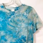 H&M  Small Top Handmade Blue Tie Dye Short Sleeve Crew Neck T-Shirt Festival 474 Photo 4