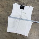 Bershka  Crystal beaded detail cut out top in white Photo 3