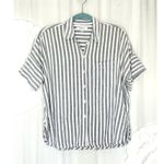 Madewell  Daily Shirt Button Front Blue White Stripe Women's Size XS Photo 3