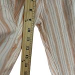 Elan  Women's Size Small 100% Linen Striped White Pink Flowy‎ Pants Photo 9