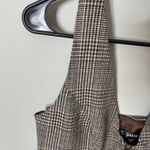 SheIn Corduroy V Neck Zipper Plaid Mini Sleeveless Dress Sz Medium Excellent Condition. N Photo 4