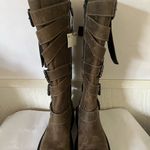 ZARA  Buckle Women’s US 6.5 Leather Knee High Boot Straps Brown Distressed Photo 10
