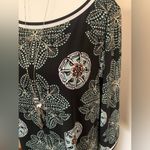 Max edition  Dress in Black with Light Green & Orange Abstract Design Size XL NEW Photo 1