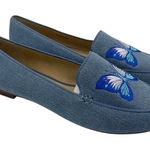 Talbots Ryan denim embroidery butterfly flats women’s Size 6M Photo 0