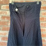 J.Crew Strapless Textured Midi Dress Cotton Women’s 8 Navy Blue Wedding Guest Photo 8