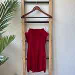 Stella Laguna Beach Red Velvet Bodycon Spaghetti Stap Cocktail Party Dress Photo 6