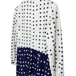 Butte Knits Butte Knit I Vintage 70's White and Navy Blue Polka Dot Long Sleeve Day Dress Photo 6