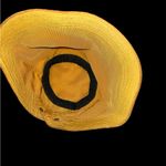 Vintage 1950s Cloche Hat Gold Velvet Unique Button Accents Adjustable Photo 5