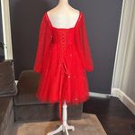 Women’s Red Short Stars & Moons Party Homecoming Dress Corset Back Size 0 NEW Photo 3