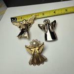 Angel Christmas Holiday Lot Of 3 Brooch Pin Angels 1 Two Tone 2 Gold Tone Photo 1