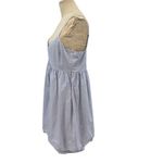 Derek Lam 10 Crosby Mini Dress Babydoll Sleeveless Stripe Blue Cotton Size 8 Photo 4
