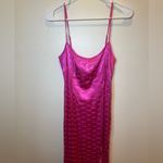 SKIMS NWOT Woven Jacquard Lace Long Slip Dress in Hot Pink SizeS Photo 3