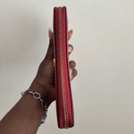 Lauren Ralph Lauren Red Smooth Leather Zip Wallet Photo 2