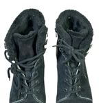 Anne Klein Langstyn Leather Ankle Boots Womens 9.5 Black Chunky Heel Moto Winter Photo 3