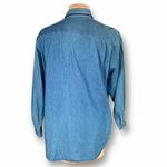 Vintage Cambridge Dry Goods Top Medium Wash Blue Chambray Denim Patriotic Navy Photo 4