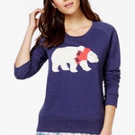 Tommy Hilfiger Womens Polar Bear Lounge Navy Blue Sweatshirt Sweater - Sz L Photo 0