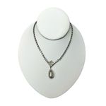 Special occasion clear rhinestone bridal/prom/ rhinestone necklace with pearl pe Silver Photo 1