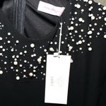 Modest Formal Black Dress with Pearl Details Size Large Photo 13