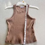 Good American  Classic 90s Ribbed Tank Top in Taupe Size 2 / US M Photo 6