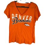 Denver Broncos NFL‎ Womens T Shirt Large Orange Football V Neck Tee Photo 0