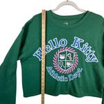 Hello Kitty ‎ Athletic Dept Crop Sweatshirt Green Varsity College Y2K Kawaii M Photo 4