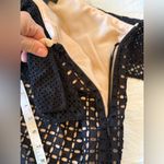 J.Crew  Size 10 Black Nude One-Shoulder Eyelet Ruffle Top Shirt Blouse Photo 7